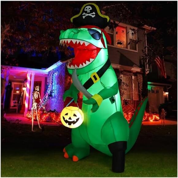 Other - 7 FT Halloween Inflatables Dinosaur Outdoor Decorations Blow Up Yard Pirate